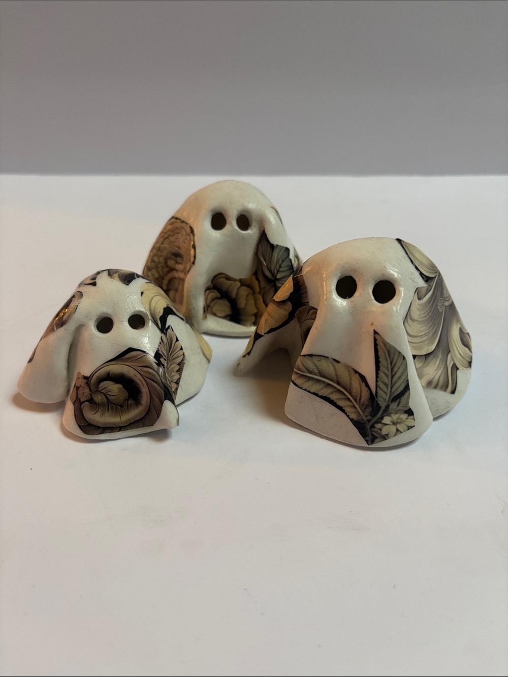 Floral Clay Trio Ghosts